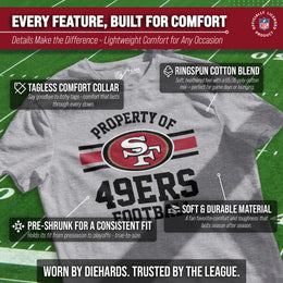 San Francisco 49ers NFL Adult Property Of T-Shirt - Sport Gray