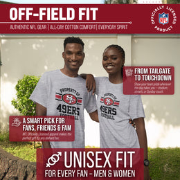 San Francisco 49ers NFL Adult Property Of T-Shirt - Sport Gray