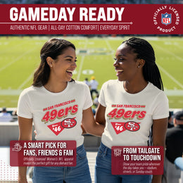 San Francisco 49ers NFL Womens Vintage Charm Tag-Less Soft T-Shirt - Birch