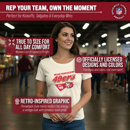 San Francisco 49ers NFL Womens Vintage Charm Tag-Less Soft T-Shirt - Birch