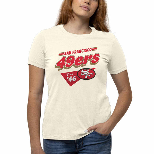 San Francisco 49ers NFL Womens Vintage Charm Tag-Less Soft T-Shirt - Birch