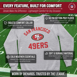 San Francisco 49ers NFL Adult Gameday Football Crewneck Sweatshirt - Sport Gray