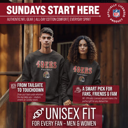 San Francisco 49ers Adult NFL Football Helmet Heather Crewneck Sweatshirt - Charcoal