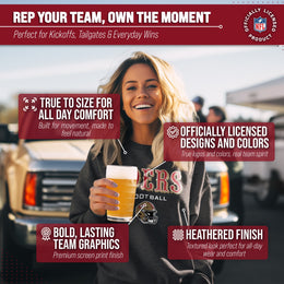 San Francisco 49ers Adult NFL Football Helmet Heather Crewneck Sweatshirt - Charcoal