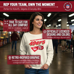 San Francisco 49ers NFL Womens Vintage Charm Slouchy Crewneck - Birch