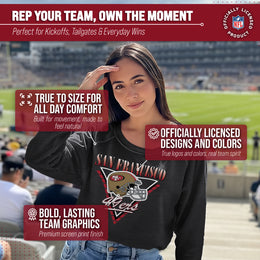 San Francisco 49ers NFL Womens Retro Triangle Slouchy Crewneck - Heather Charcoal