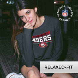 San Francisco 49ers NFL Womens Charcoal Crew Neck Football Apparel - Charcoal