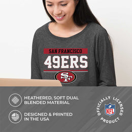 San Francisco 49ers NFL Womens Charcoal Crew Neck Football Apparel - Charcoal