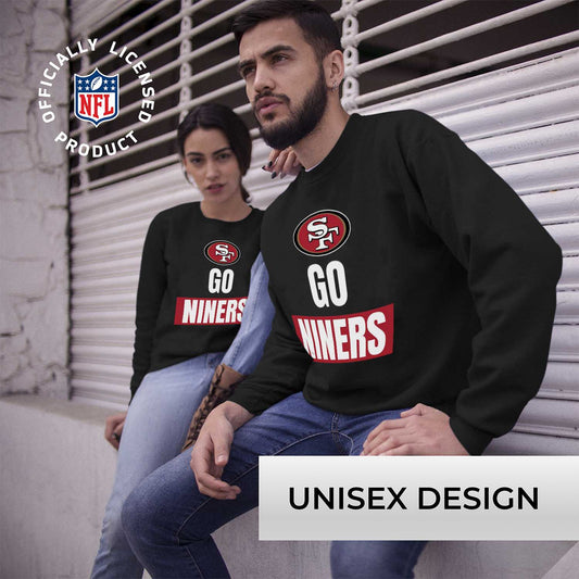 San Francisco 49ers NFL Adult Slogan Crewneck Sweatshirt - Black