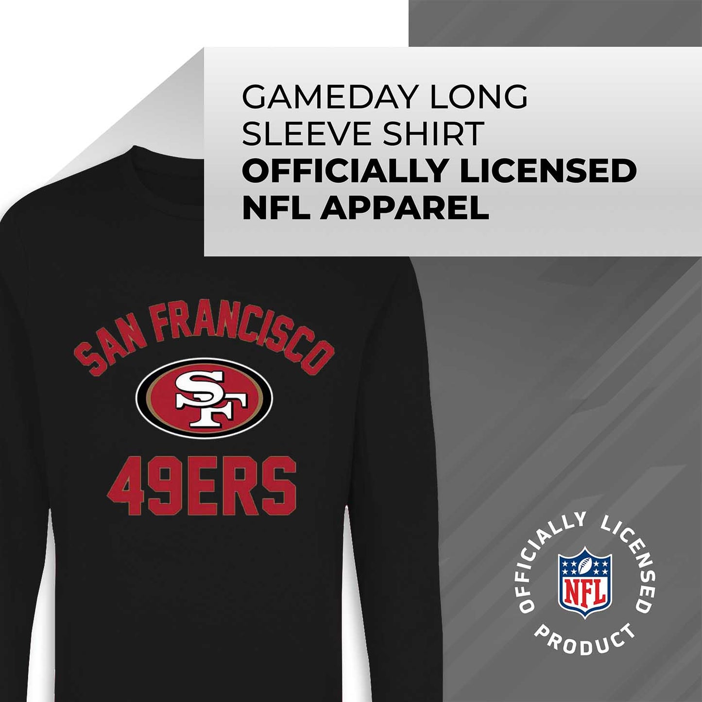 San Francisco 49ers NFL Gameday Adult Long Sleeve Shirt - Black