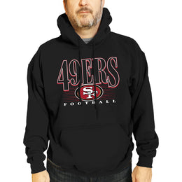San Francisco 49ers NFL Adult Unisex Overtime Blueprint Soft Fleece Hooded Sweatshirt - Black