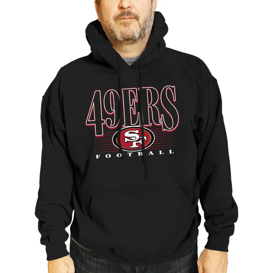 San Francisco 49ers NFL Adult Unisex Overtime Blueprint Soft Fleece Hooded Sweatshirt - Black