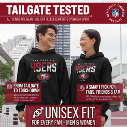 San Francisco 49ers Adult NFL Diagonal Fade Fleece Hooded Sweatshirt - Black
