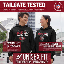 San Francisco 49ers Adult NFL Diagonal Fade Fleece Hooded Sweatshirt - Black