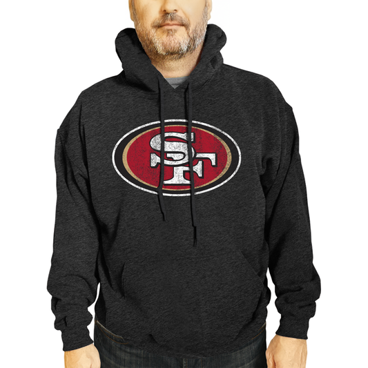 San Francisco 49ers NFL Adult Unisex Modern Throwback Ultra Soft Fleece Hooded Sweatshirt - Black