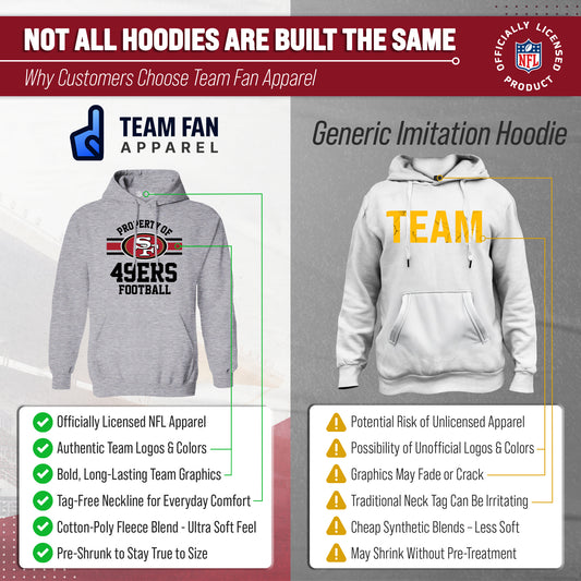San Francisco 49ers NFL Adult Property Of Hooded Sweatshirt - Sport Gray