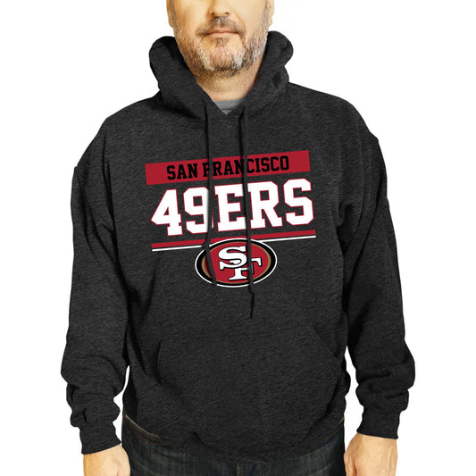 San Francisco 49ers NFL Adult Gameday Charcoal Hooded Sweatshirt - Charcoal