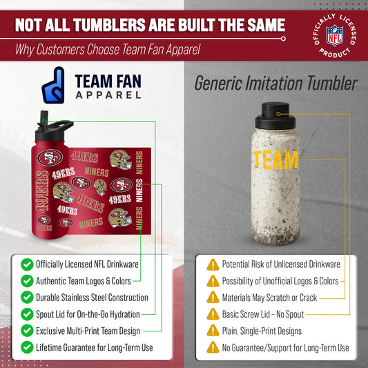 San Francisco 49ers NFL 34Oz Native Quencher Water Bottle - Cardinal