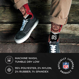 San Francisco 49ers NFL Adult V Curve MVP Player Crew Socks - Red