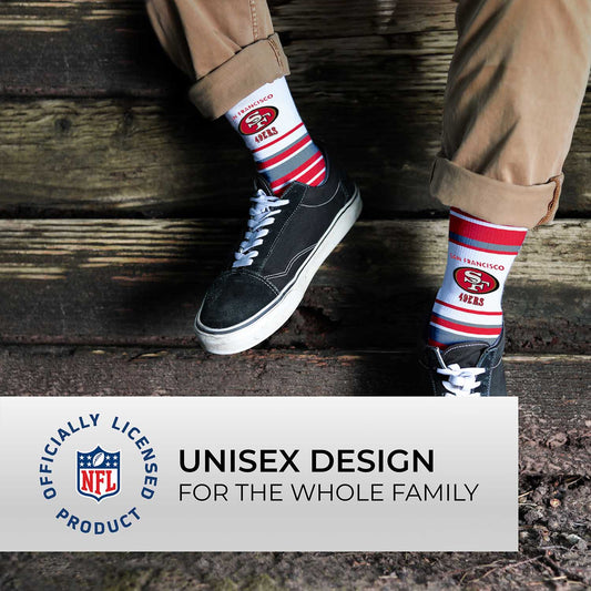 San Francisco 49ers NFL Adult Striped Dress Socks - Red