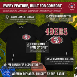 San Francisco 49ers NFL Pro Football Final Countdown Adult Cotton-Poly Short Sleeved T-Shirt For Men & Women - Black