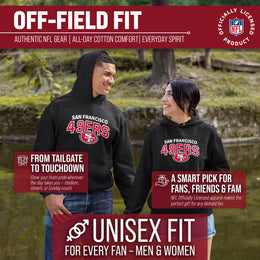 San Francisco 49ers NFL Adult Unisex Starting Fresh Ultra Soft Fleece Hooded Sweatshirt - Black Heather