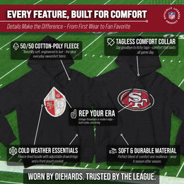 San Francisco 49ers NFL Adult Unisex Modern Throwback Ultra Soft Fleece Hooded Sweatshirt - Black