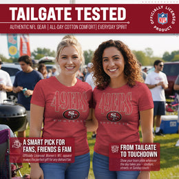 San Francisco 49ers NFL Womens Overtime Blueprint Tag-Less T-Shirt - Red