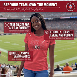 San Francisco 49ers NFL Womens Overtime Blueprint Tag-Less T-Shirt - Red