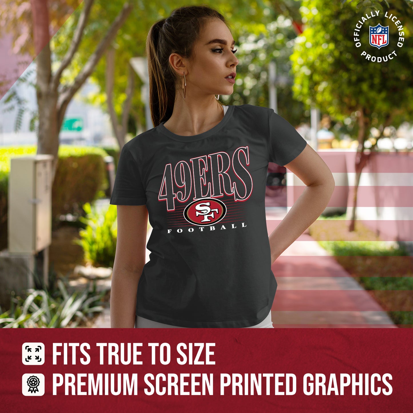 San Francisco 49ers NFL Womens Overtime Blueprint Tag-Less T-Shirt - Black