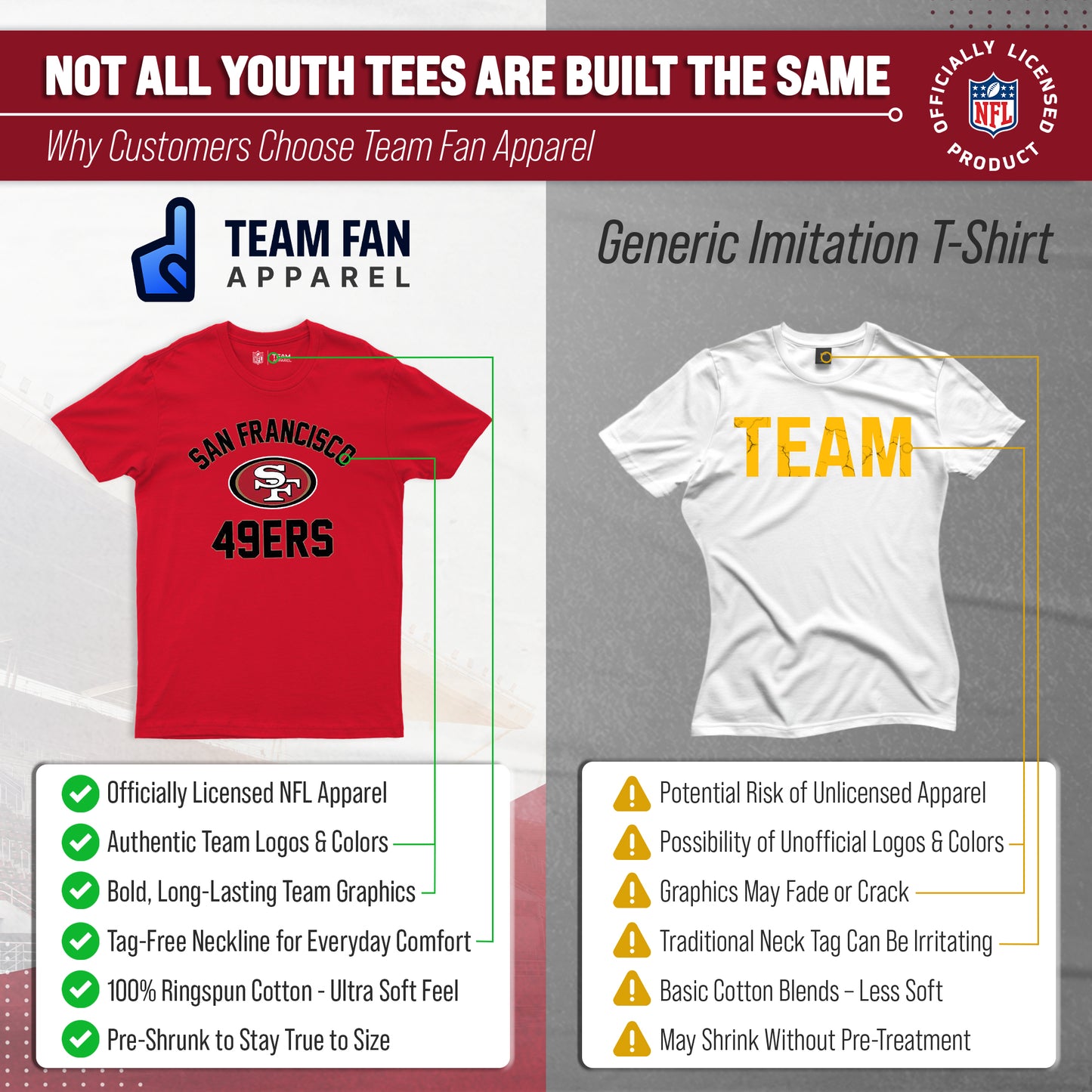 San Francisco 49ers NFL Youth Gameday Football T-Shirt - Red