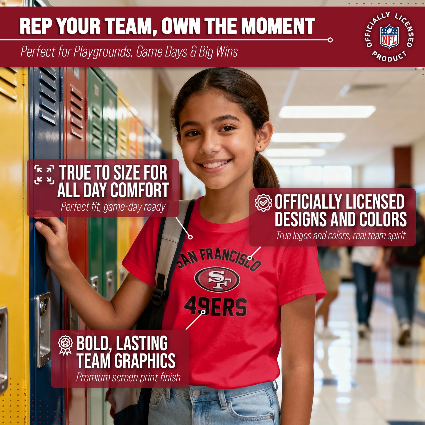 San Francisco 49ers NFL Youth Gameday Football T-Shirt - Red