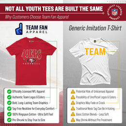 San Francisco 49ers NFL Youth Overtime Blueprint Football T-Shirt Unisex Tag Free Comfortable - Red