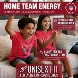 San Francisco 49ers NFL Youth Overtime Blueprint Football T-Shirt Unisex Tag Free Comfortable - Red