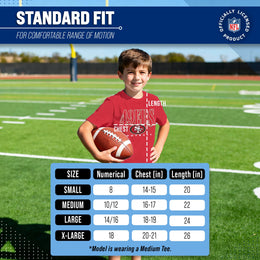 San Francisco 49ers NFL Youth Overtime Blueprint Football T-Shirt Unisex Tag Free Comfortable - Red