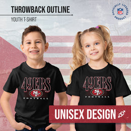 San Francisco 49ers NFL Youth Overtime Blueprint Football T-Shirt Unisex Tag Free Comfortable - Black