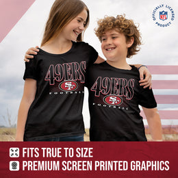 San Francisco 49ers NFL Youth Overtime Blueprint Football T-Shirt Unisex Tag Free Comfortable - Black