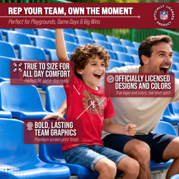 San Francisco 49ers NFL Youth Repeating Logo Football T-Shirt Unisex Tag Free Comfortable - Red