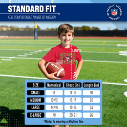 San Francisco 49ers NFL Youth Repeating Logo Football T-Shirt Unisex Tag Free Comfortable - Red