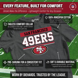 San Francisco 49ers NFL Youth Short Sleeve Charcoal T Shirt - Charcoal