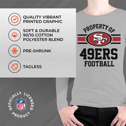 San Francisco 49ers NFL Youth Property Of Long Sleeve Lightweight T Shirt - Sport Gray