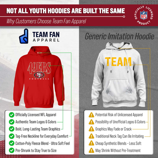 San Francisco 49ers NFL Youth Overtime Blueprint Football Fleece Hooded Sweatshirt - Red