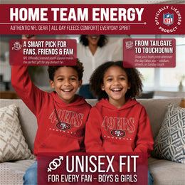 San Francisco 49ers NFL Youth Overtime Blueprint Football Fleece Hooded Sweatshirt - Red