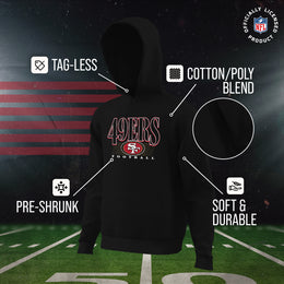 San Francisco 49ers NFL Youth Overtime Blueprint Football Fleece Hooded Sweatshirt - Black