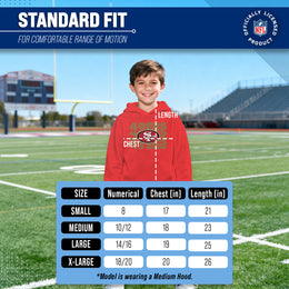 San Francisco 49ers NFL Youth Repeating Logo Football Fleece Hooded Sweatshirt - Red