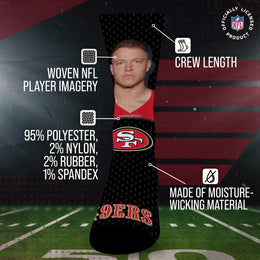San Francisco 49ers NFL Youth Roster Player Crew Socks - Black