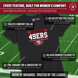 San Francisco 49ers NFL Women's Team Block Charcoal Tagless T-Shirt - Charcoal