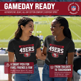 San Francisco 49ers NFL Women's Team Block Charcoal Tagless T-Shirt - Charcoal