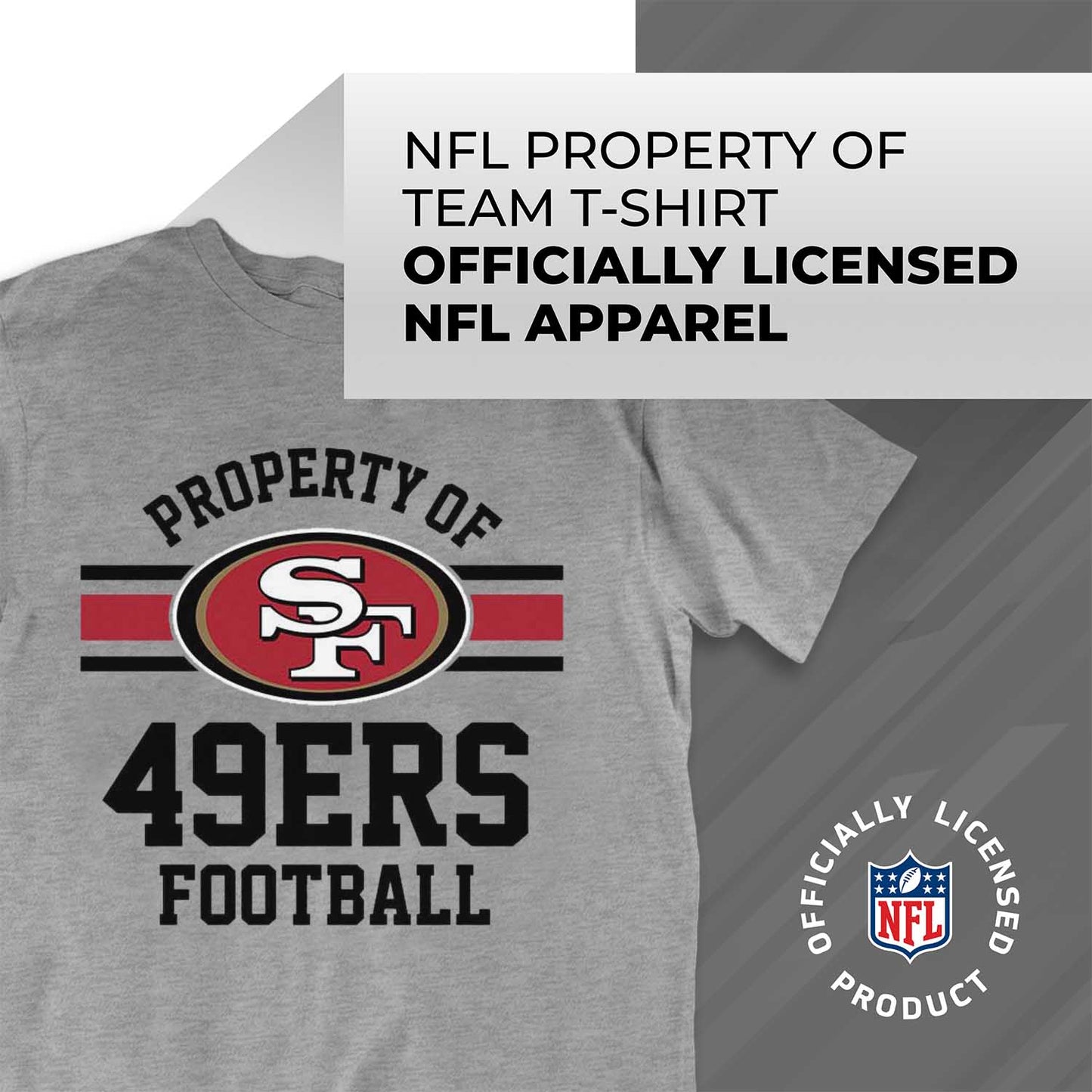 San Francisco 49ers NFL Adult Property Of T-Shirt - Sport Gray
