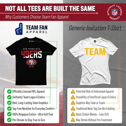 San Francisco 49ers Adult NFL Diagonal Fade Color Block T-Shirt - Black
